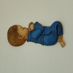 Vtg 1960s Praying Boy Floral Pick/ Cake Topper / Embellishment to a gift